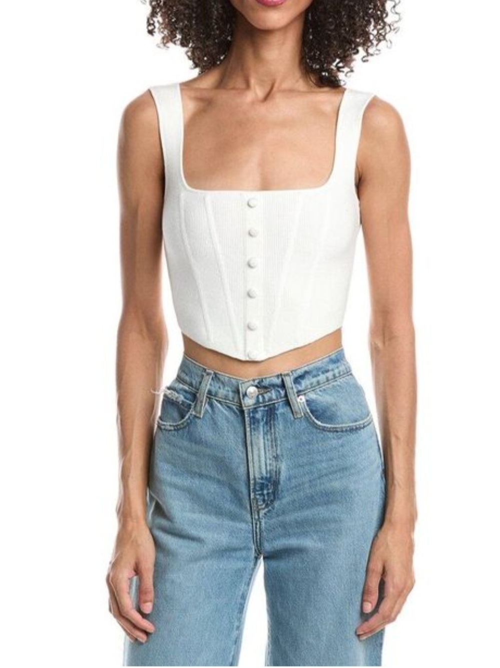 cult gaia Corset Crop Top